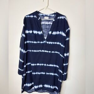 SALE!! Mud Pie Blue and White Tunic Top